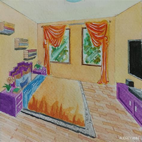 Bedroom one point perspective by Audrey1226 on DeviantArt