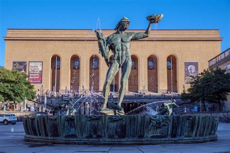 Iconic Poseidon Statue In Gothenburg Sweden Editorial Photo Image Of