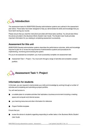 Bsbpmg 430 Student Assessment Tasks Student Assessment Tasks