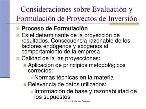 Ppt Formulaci N Y Evaluaci N De Proyectos De Inversion Powerpoint