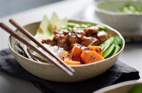 Chicken Teriyaki Poke Bowl The Ideas Kitchen