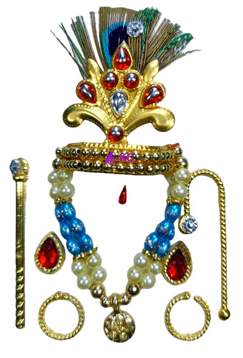 Beautiful Morpankh With Stone Mukut Mala Set Kanha Corner