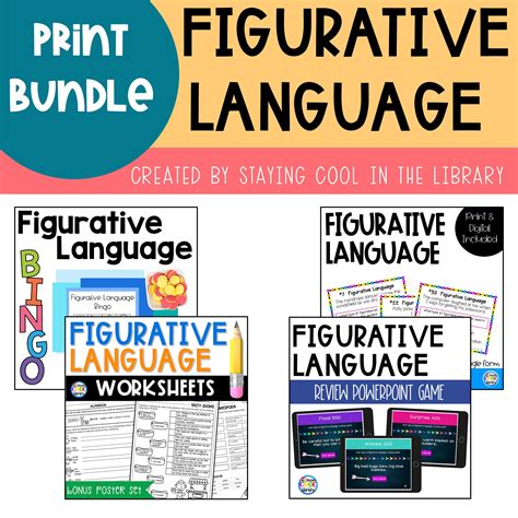 Figurative Language Print Activity Bundle Staying Cool In The Library