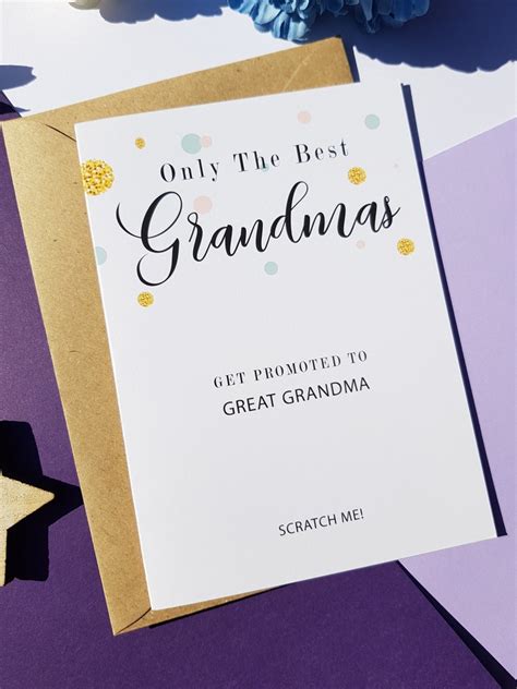 Only The Best Grandmas Get Promoted To Great Grandma Card Etsy