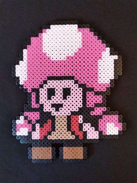 Mario Bros Toadette Pink Toad Pixel Art Bead Sprite Perler Etsy