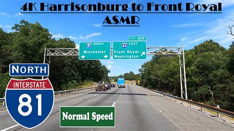 4K Harrisonburg To Front Royal ASMR I 81 North Interstate 81 North