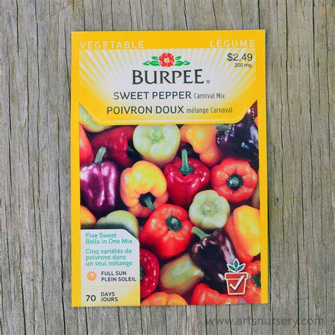 Carnival Mix Sweet Pepper Seeds Burpee Arts Nursery Ltd
