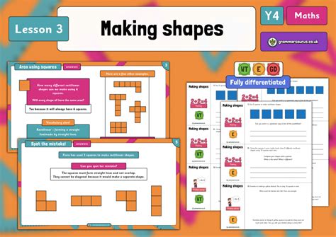 Year 4 Area Making Shapes Lesson 3 Grammarsaurus