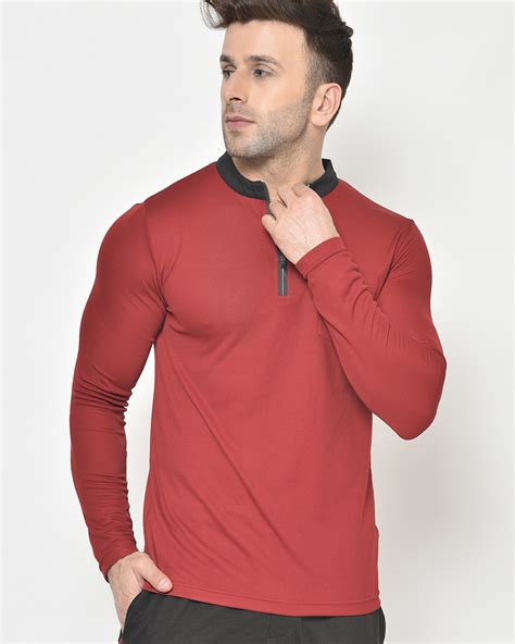 Buy Mens Maroon Henley T Shirt For Men Maroon Online At Bewakoof