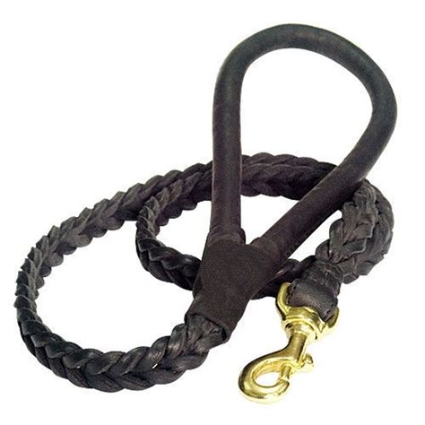 Braided Leather Leash with Handle for all dog breeds