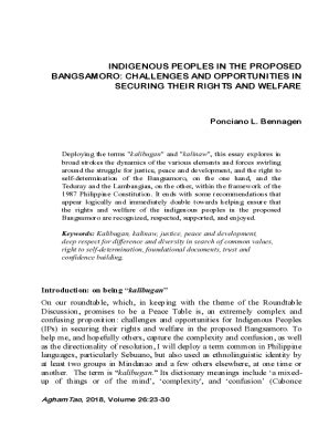 Fillable Online Indigenous Peoples In The Proposed Bangsamoro Fax Email