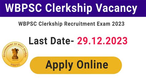 Wbpsc Clerkship Recruitment Notification Apply Online