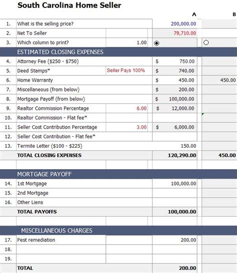 Estimated Closing Cost Worksheet Tutore Org Master Of Documents