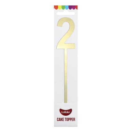 Number 2 Mirror Gold Cake Topper | The Cake Mixer