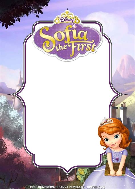 Sofia The First Canva Birthday Invitation Templates Sofia The