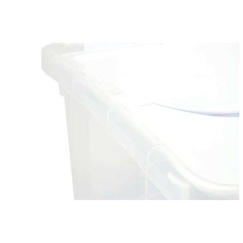 Sterilite 19148006 48 Quart Clear Hinged Lid Storage Box Tote With See Through Base