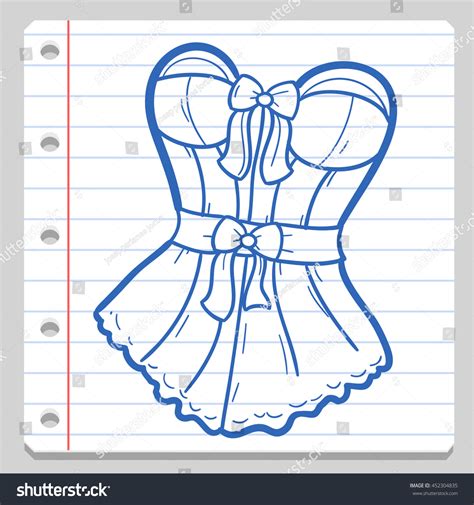 Corset Lingerie School Doodle Icons Hand Stock Vector Royalty Free Shutterstock