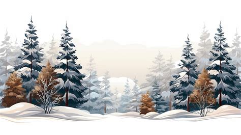 Premium AI Image | winter forest background isolated on white background