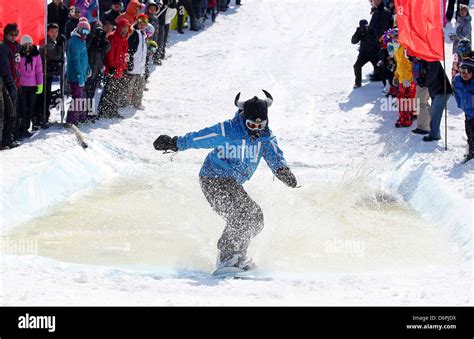 Competitors Dress Up In Costumes At The Bikini Ski Contest Competitors