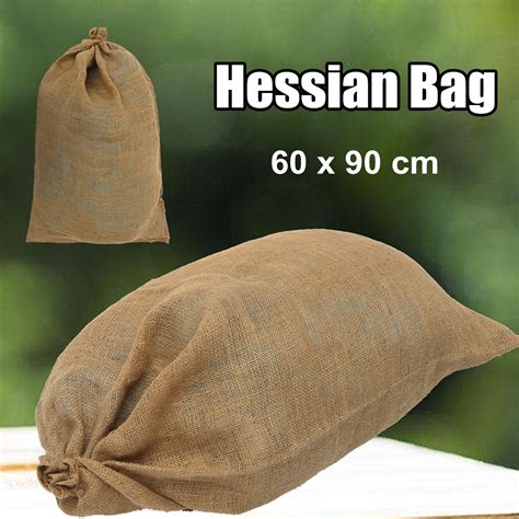 Large Hessian Jute Bag Grain Sack Sandbag Produce Kitchen Storage Bag 60x90cm Sale