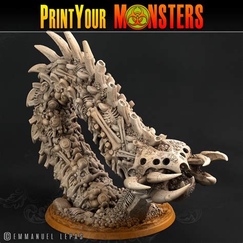 3d Printable Bone Worm Attack By Printyourmonsters