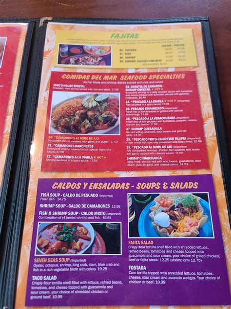 Menu at Las Palmas restaurant, Bentonville, 301 N Walton Blvd