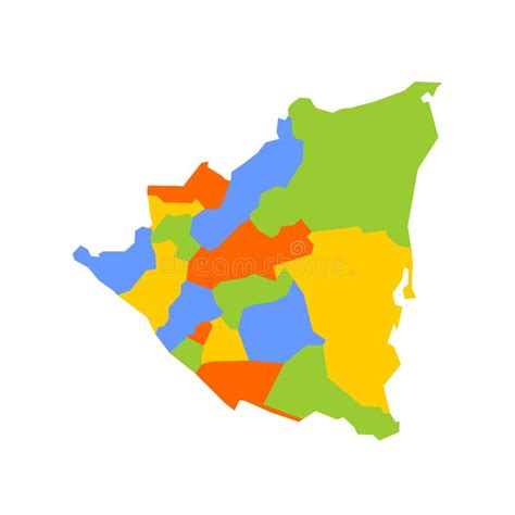 Carte Politique Nicaragua Des Divisions Administratives Illustration De