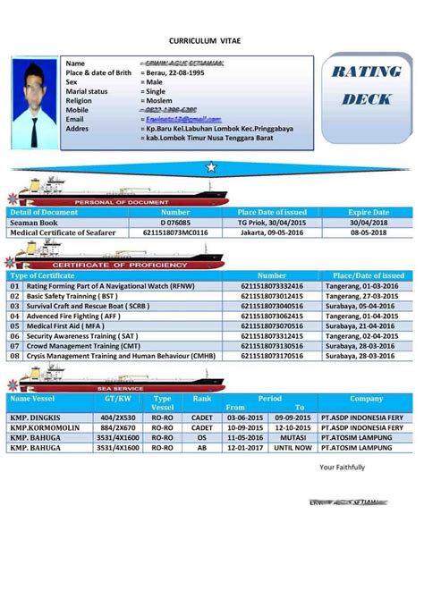 Ragam Contoh Cv Pelaut Menarik Trend Masa Kini Dalam Menulis Surat Baik