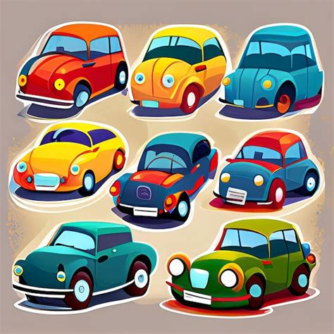 Conjunto De Desenhos Animados De Ilustra O De Carros Foto Premium