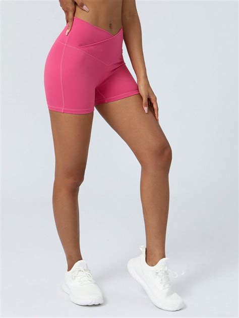 Womens Peach Buttock Lift Yoga Running Fitness Shorts Pink Shorts Shein Usa