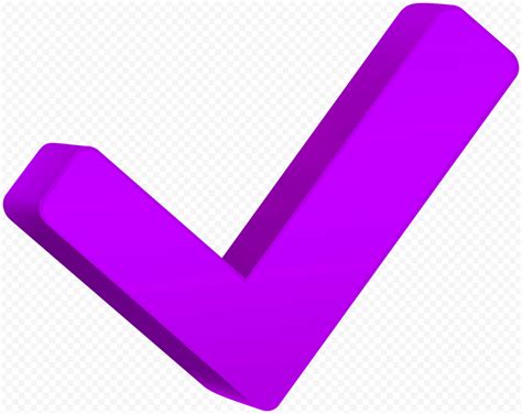 HD 3D Purple Check Tick Mark Icon Symbol PNG Citypng