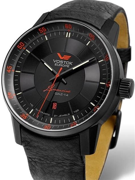 Vostok Europe Gaz Limo Black Pvd Watch With Trigalight Gas Tube