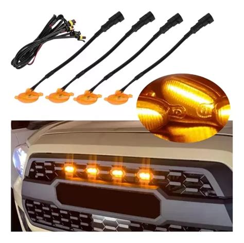 Luces Led Tipo Raptor Universal Parrilla Rejilla Ambar X4 Cuotas Sin