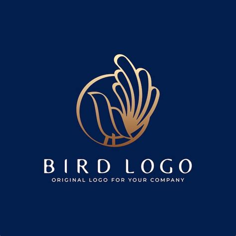 Premium Vector | Golden bird logo design template