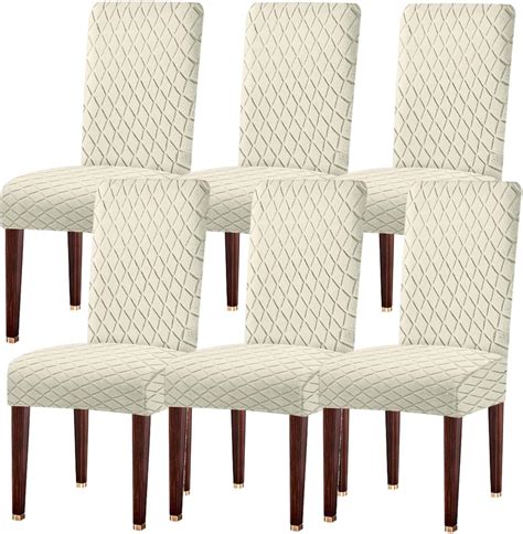 Lansheng Dining Chair Covers Set Of 6 Stretch Dining Chair Protector Slipcovers Jacquard