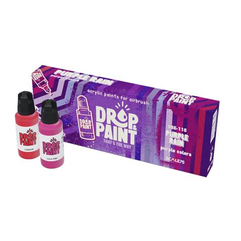 Conjunto Tintas Acrílicas Drop Paint PURPLE RAIN Scale75 Box x8