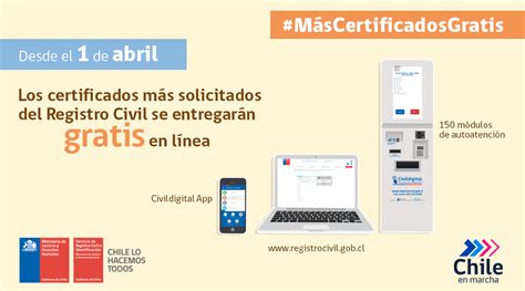 Registro Civil entregó altas cifras de certificados gratis de abril