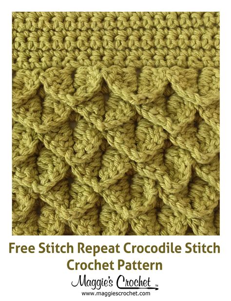 Crocodile Stitch Free Crochet Pattern From Maggies Crochet Stitch Crochet Crochet Cross