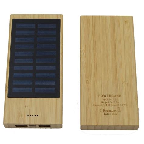 Eco Friendly Solar Bamboo Powerbank Phone Charger Vanova Technology