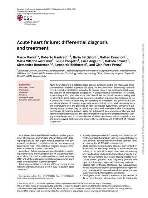 (PDF) Acute heart failure: differential diagnosis and treatment