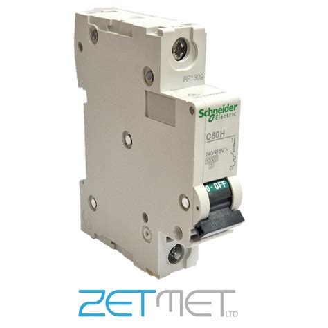 Schneider C60HB106 6 Amp Single Pole Type B 10kA 240V Miniature Circuit ... 