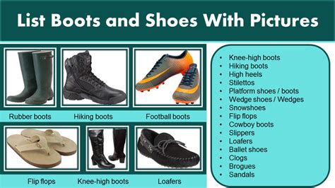 Different Types Boots And Shoes Pdf Grammarvocab