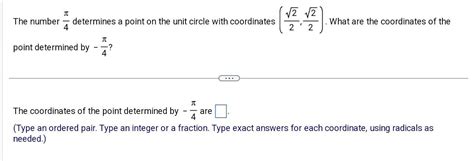 Solved The number 4π determines a point on the unit circle | Chegg.com