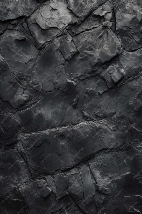 Premium AI Image | A black rock background with a rough texture.