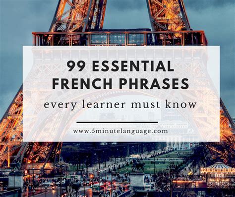 99 Essential And Most Common French Phrases Every French Learner Must Know 5 Minute Language