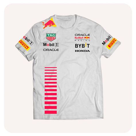 Camiseta Max Verstappen Red Bull Racing F1 2024 Branca Assoalho F1