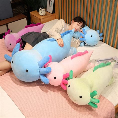 Giant Colorful Axolotl Salamander Fuzzy Long Plush Juhi