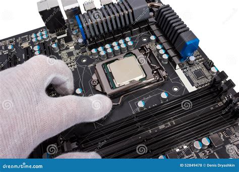 The Installation Of The Processor Into The Socket Of The Motherboard