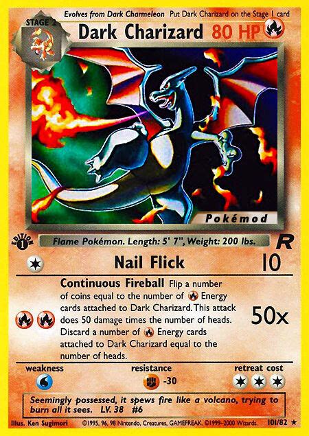 Dark Charizard MODTR 101 Pokémod Team Rocket 101 82 Card TCG ONE