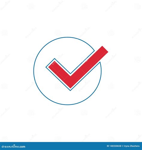 Red Check Mark In Circle Icon In Trendy Flat Style Check Box Icon